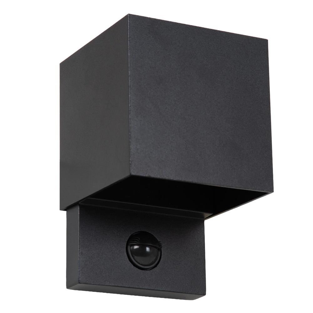 Lucide Vierkante wandlampTadzio met sensor zwart - 69810/07/30